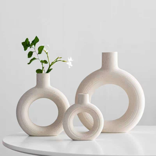 Donut Shaped Ceramic Flower Vase Home Office Garden | HOG-Home Office Garden | online marketplace