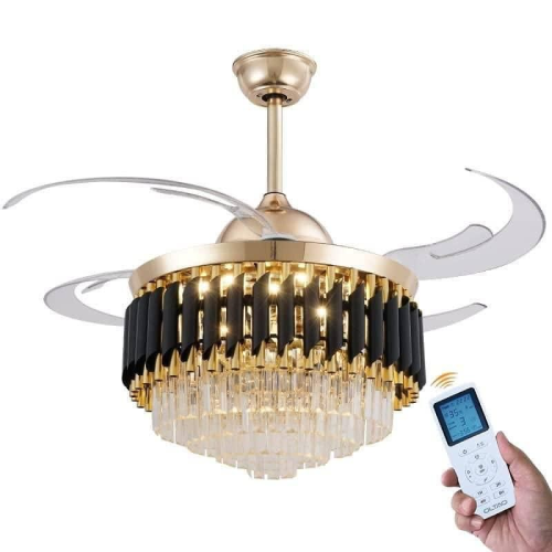 Gold Fan Chandelier Led