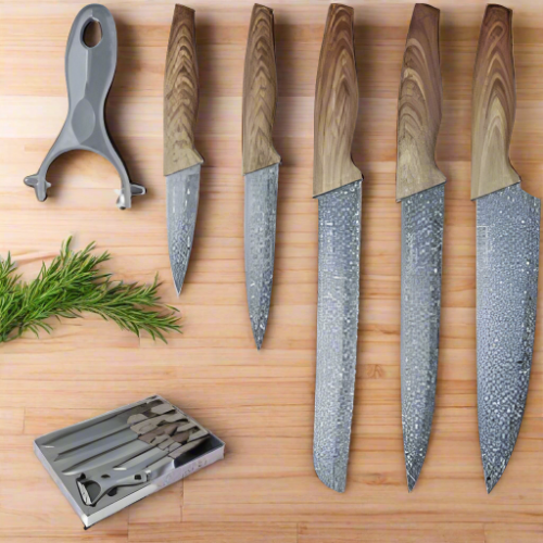 6 Pcs Marble Non-Stick Coating Knife Set Home Office Garden | HOG-Home Office Garden | online marketplace