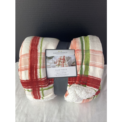 Threshold Plaid Plush Sherpa Reverse Throw- 50'' * 60'' Home Office Garden | HOG-HomeOfficeGarden | HOG-Home.Office.Garden