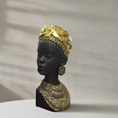 African Woman Head Statue 