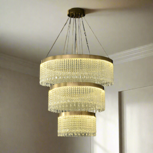 3-Mataki Luxury Crystal Chandelier