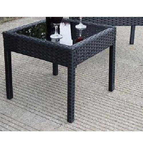 Goplus Rattan Patio Table With Transparent Glass top Order Now @HOG Online Marketplace