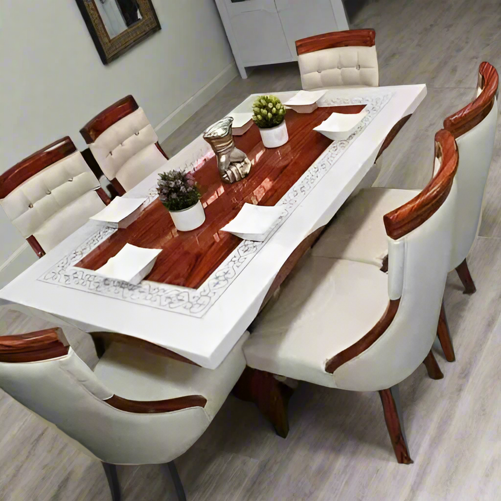 6 Seater Luxury Marble Dining Set Order Now @HOG Online Marketplace