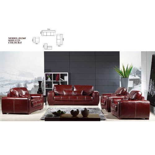 Brogue Leather Sofa Set-D136 Order Now @HOG Online 