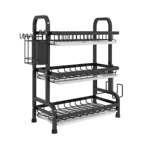 3-Tier High Quality Steel Dish Rack (Black) Order Now @HOG Online Marketplace