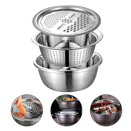 Multifunctional 3-In-1 Stainless Steel Stainer