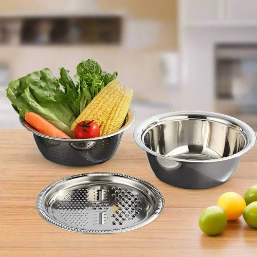 Multifunctional 3-In-1 Stainless Steel Stainer Order Now @HOG Online Marketplace