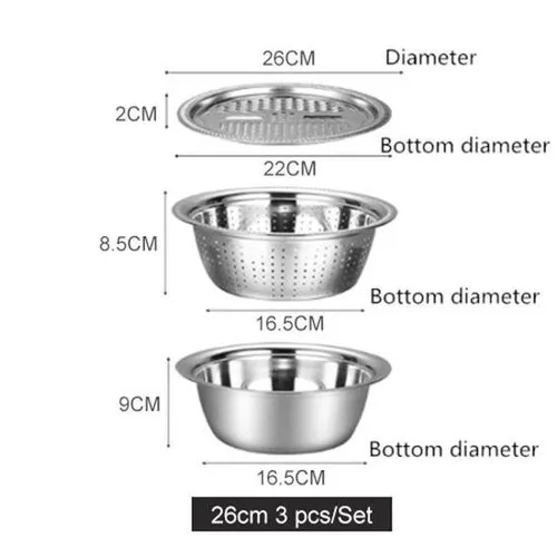 Multifunctional 3-In-1 Stainless Steel Stainer