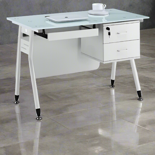 1.2 Metre Glass Top Office Desk-White Order Now @HOG Online Marketplace