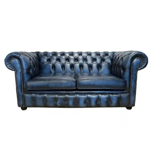 7 Seaters Chesterfield Antique Blue Sofa Set