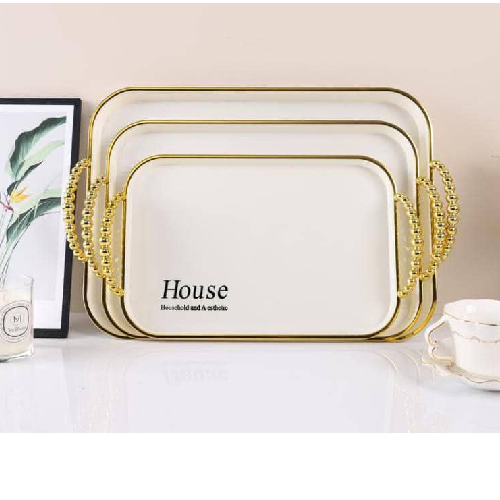 Classic 3 Pieces Serving Tray With Double Handles