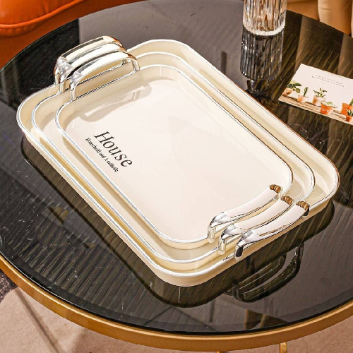 Classic 3 Pieces Serving Tray With Double Handles