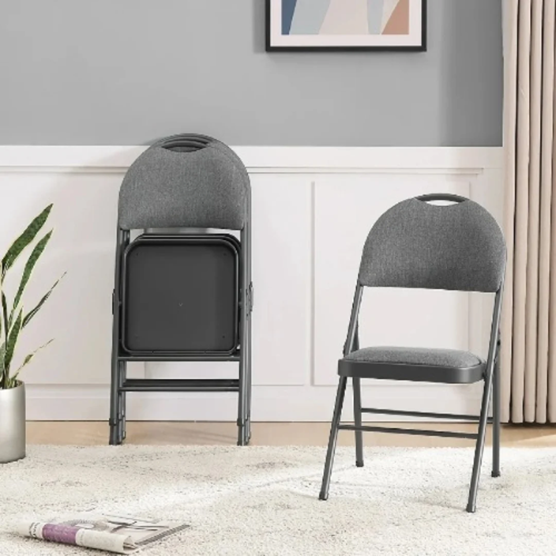 New Deluxe Strong Steel Metal Frame Chair Fabric Padded Folding Office Back Rest @HOG - Home, Office, Garden, Online Marketplace

