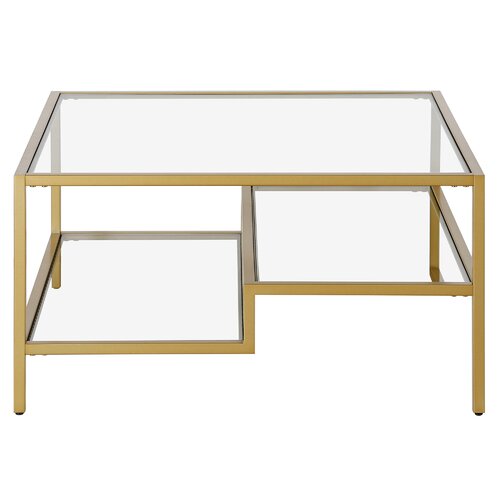 Gold finished Square Coffee Table