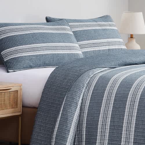 Orchard Road Heathered Stripe 3-pcs Comforter Set - King. Home Office Garden | HOG-HomeOfficeGarden | online marketplace