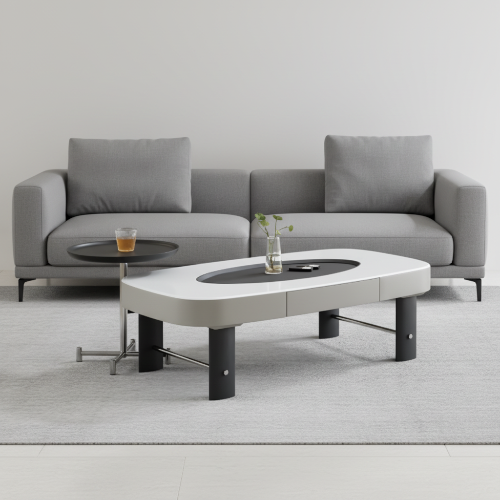 Oval Modern Coffee Table with Dual-Tone Design @HOG - Home, Office, Garden, Online Marketplace