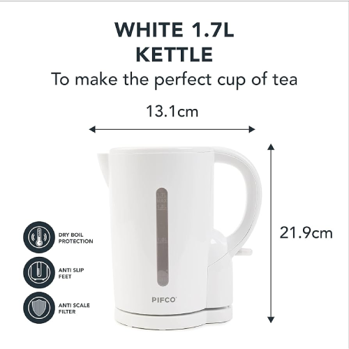 Pifco White 1.7L Kettle @HOG - Home Office Garden Online Marketplace