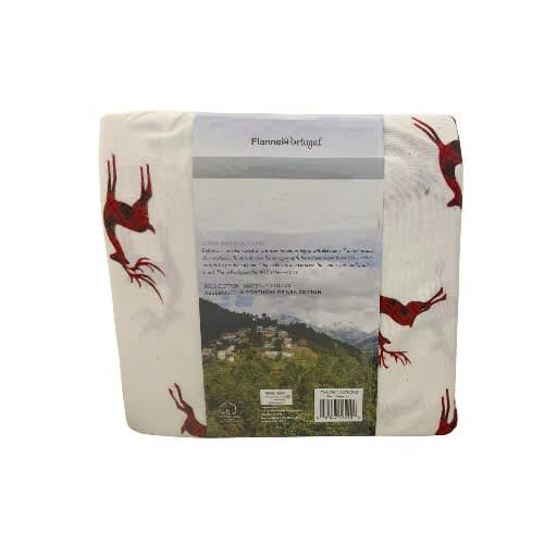 Portugal Reindeer Flannel Sheet Set – Full - 4 Pcs