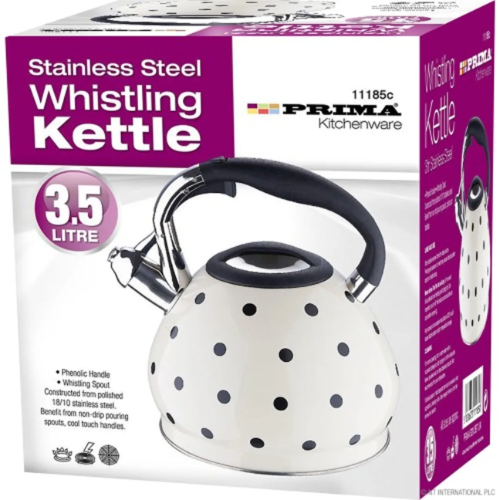 Prima Whistling Kettle Dotted Black @HOG - Home, Office, Garden, Online Marketplace

