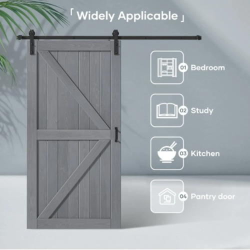 Renin Complete Barn-style Door With Soft Close, 84”*36"*1.37”, 47kg USA Imported @HOG - Home, Office, Garden, Online Marketplace
