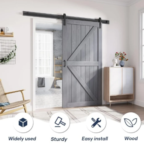 Renin Complete Barn-style Door With Soft Close, 84”*36"*1.37”, 47kg USA Imported @HOG - Home, Office, Garden, Online Marketplace

