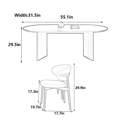 Retro Oval Plank Dining Table Set. Home Office Garden | HOG-HomeOfficeGarden | online marketplace