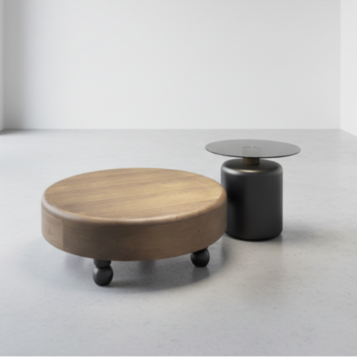 Round Wooden Coffee Table with Short Legs @HOG - Home, Office, Garden, Online Marketplace