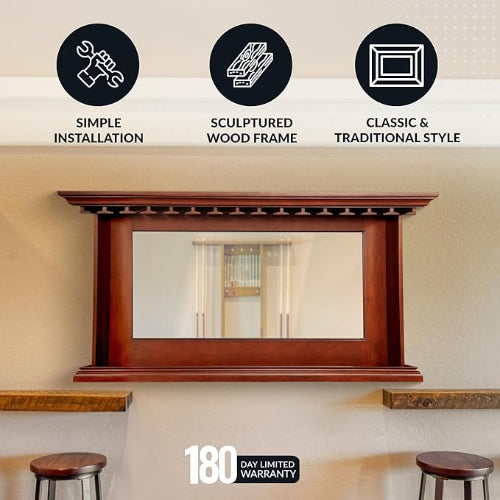 Seville Back Bar Mirror Walnut. @HOG - Home Office Garden Online Marketplace