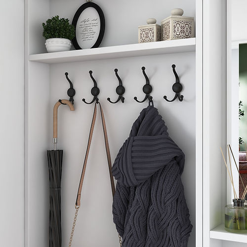 Shoe Storage Wardrobe + Coat Hanger - White Color. @HOG - Home Office Garden Online Marketplace