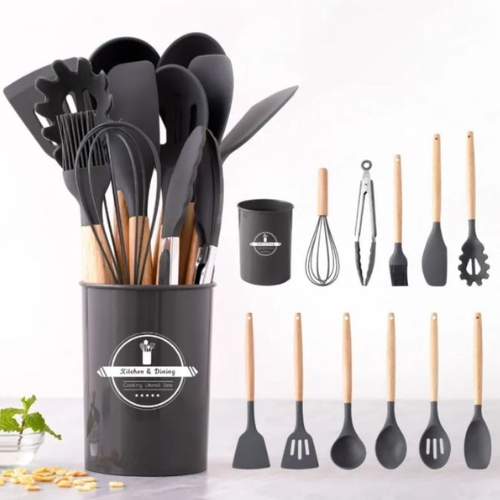 Silicone Non-Stick Cooking Spoon Set – 12 Pieces @HOG - Home, Office, Garden, Online Marketplace