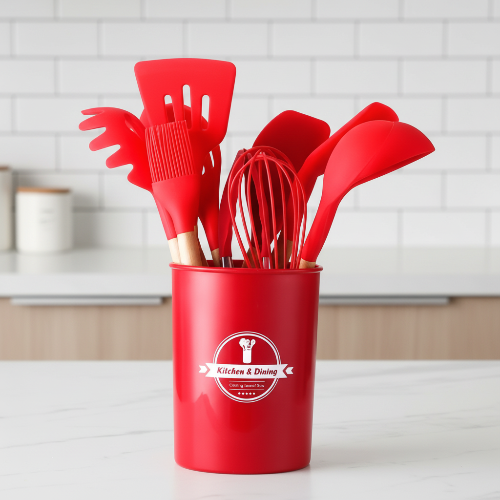 Silicone Non-Stick Cooking Spoon Set 12psc  @HOG - Home, Office, Garden, Online Marketplace

