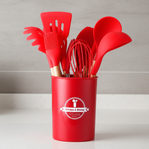 Silicone Non-Stick Cooking Spoon Set 12psc @HOG - Home, Office, Garden, Online Marketplace

