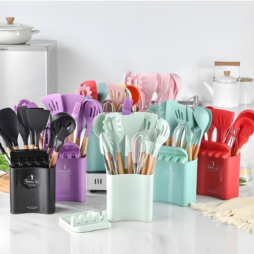 Silicone Non-Stick Cooking Spoon Set 13psc @HOG - Home, Office, Garden, Online Marketplace
