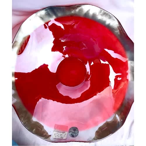 Silver Collection Decorative Console Centerpiece Glass Bowl 4"h X 16"w X 16" - Red. Home Office Garden | HOG-HomeOfficeGarden | online marketplace