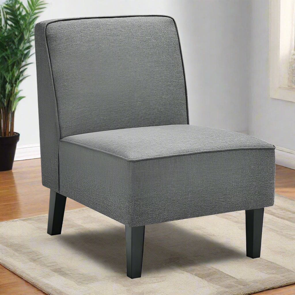 Single Fabric Modern Armless Accent Sofa Chair