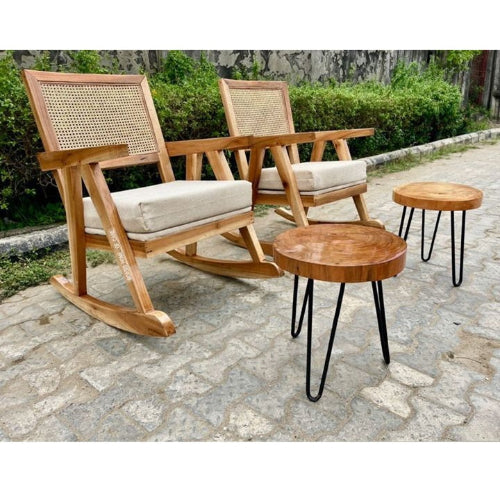 Single Rattan Rocking Wooden Garden Chair. @HOG - Home Office Garden Online Marketplace