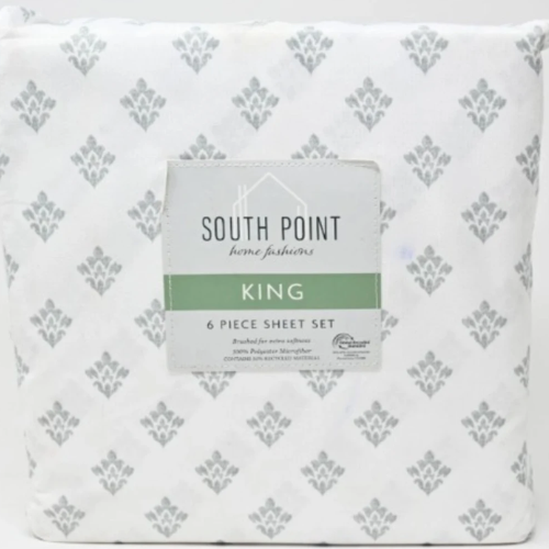 South Point Home Fashions Microfiber - 6 Pcs Sheet Set- Gray Medallion @HOG - Home, Office, Garden, Online Marketplace
