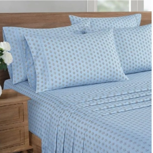 South Point Home Fashions Microfiber 6 Pcs Queen Sheet Set - Prarie Floral Blue @HOG - Home, Office, Garden, Online Marketplace
