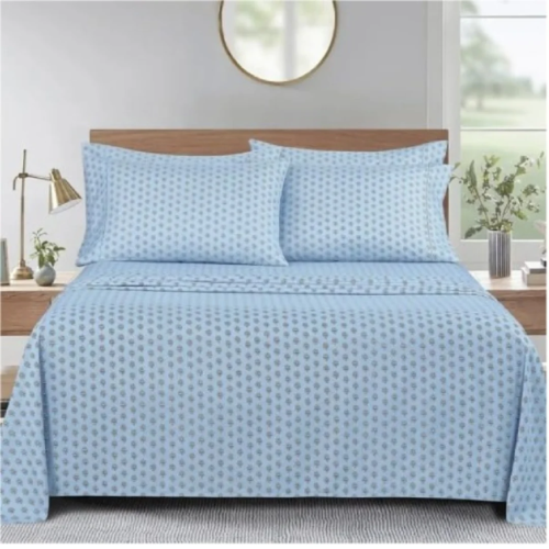 South Point Home Fashions Microfiber 6 Pcs Queen Sheet Set - Prarie Floral Blue @HOG - Home, Office, Garden, Online Marketplace

