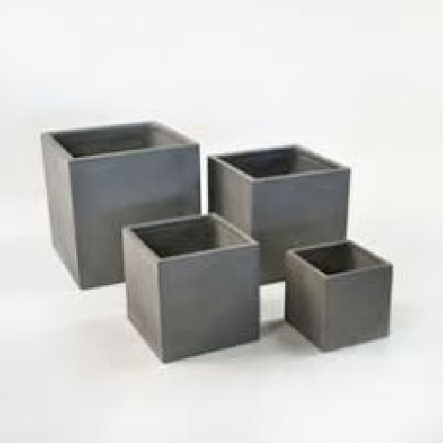 Square Black Fiberglass Flower Vase. Home Office Garden | HOG-Home Office Garden | HOG-Home Office Gardens 