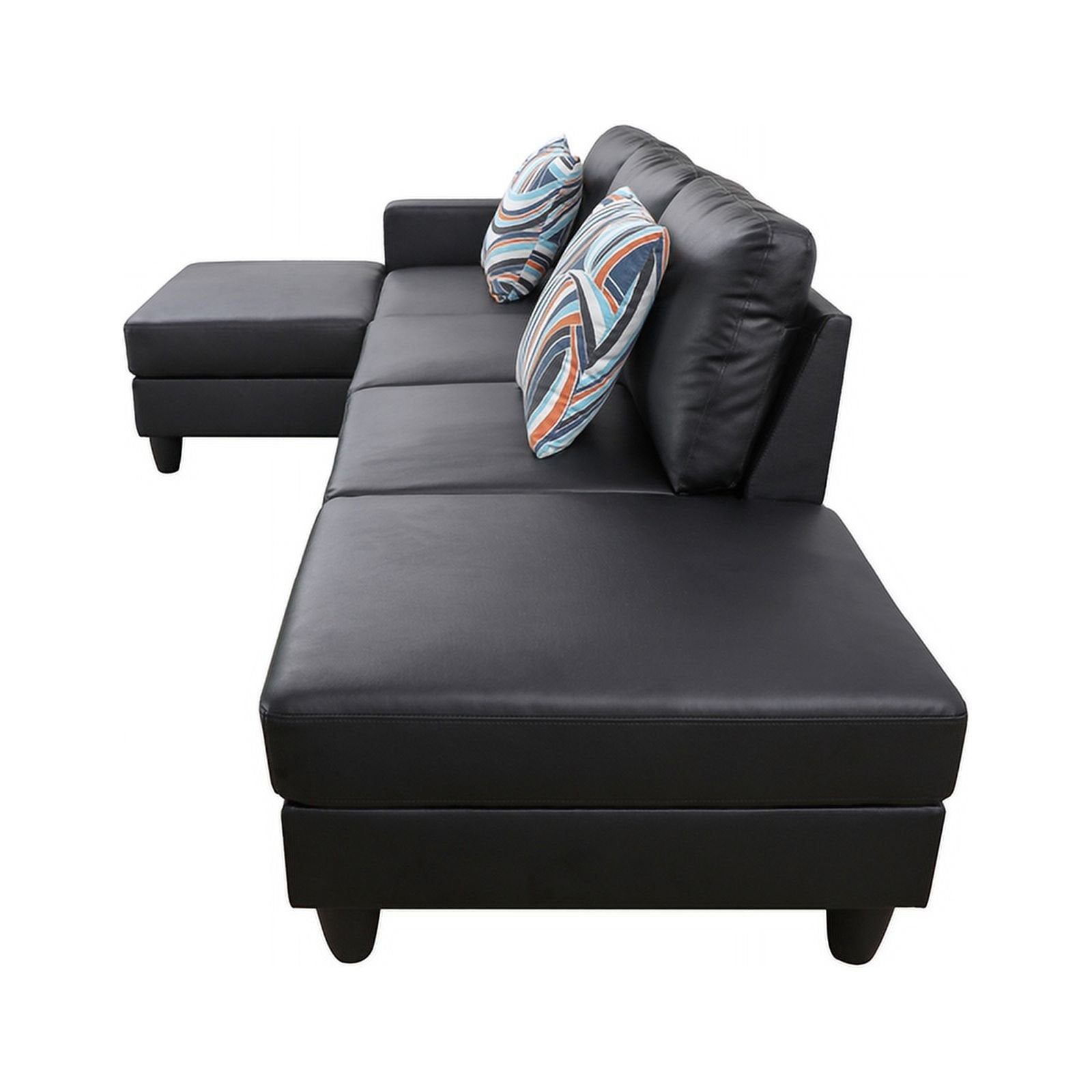 Starhome L Shaped Black Faux Leather