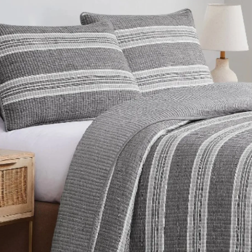 Striped Comforter Set - King Size - White & Grey @HOG - Home, Office, Garden, Online Marketplace

