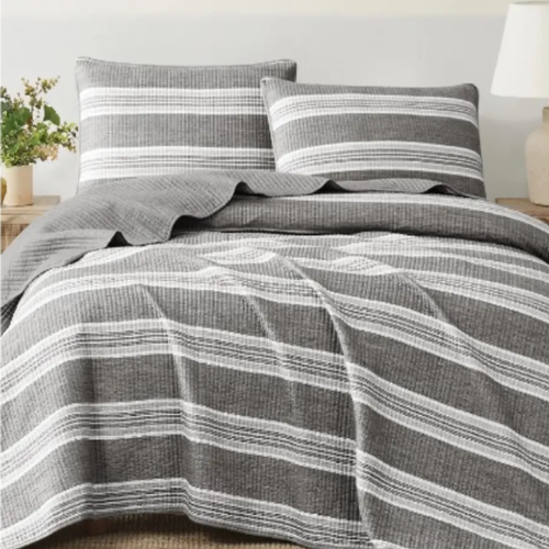 Striped Comforter Set - King Size - White & Grey @HOG - Home, Office, Garden, Online Marketplace
