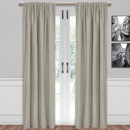 Sun+blk Bradley Total Blackout Curtain Textured Thermal Insulated - Khaki @HOG - Home, Office, Garden, Online Marketplace

