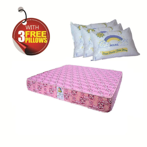 Super Flora - 758414 Mouka Mattress with 3 Pillows - L 6ft x W 7ft x H 14"(Lagos Only) @HOG - Home Office Garden Online Marketplace