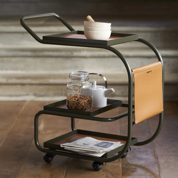Three-Tier Leather Bar Cart @HOG - Home, Office, Garden, Online Marketplace