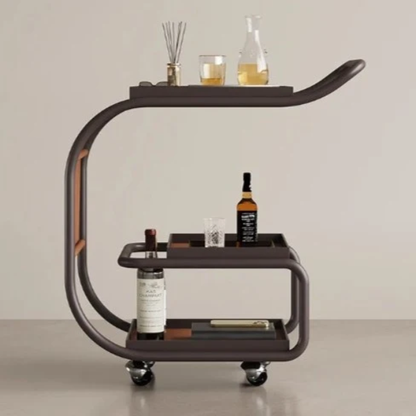 Three-Tier Leather Bar Cart @HOG - Home, Office, Garden, Online Marketplace