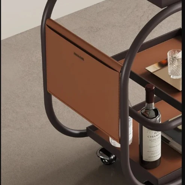 Three-Tier Leather Bar Cart @HOG - Home, Office, Garden, Online Marketplace