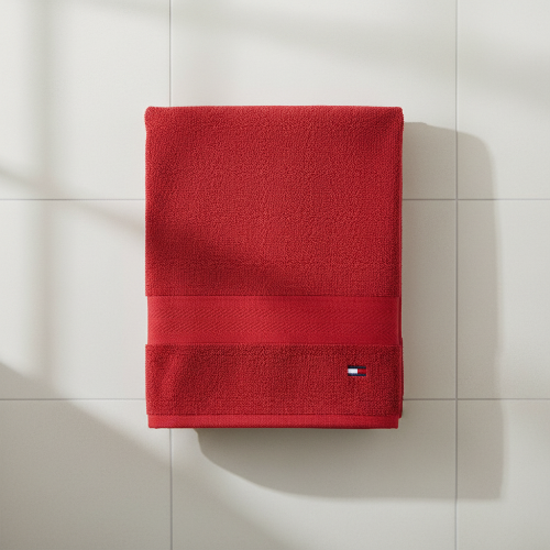 Tommy Hilfiger Bath Towel - 30" X 54" - 100% Cotton Gsm - Red @HOG - Home, Office, Garden, Online Marketplace

